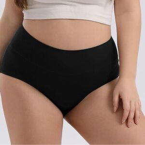 INNERSY Women's Plus Size 5x Cotton High Waisted Briefs Panties 3 pack - Black